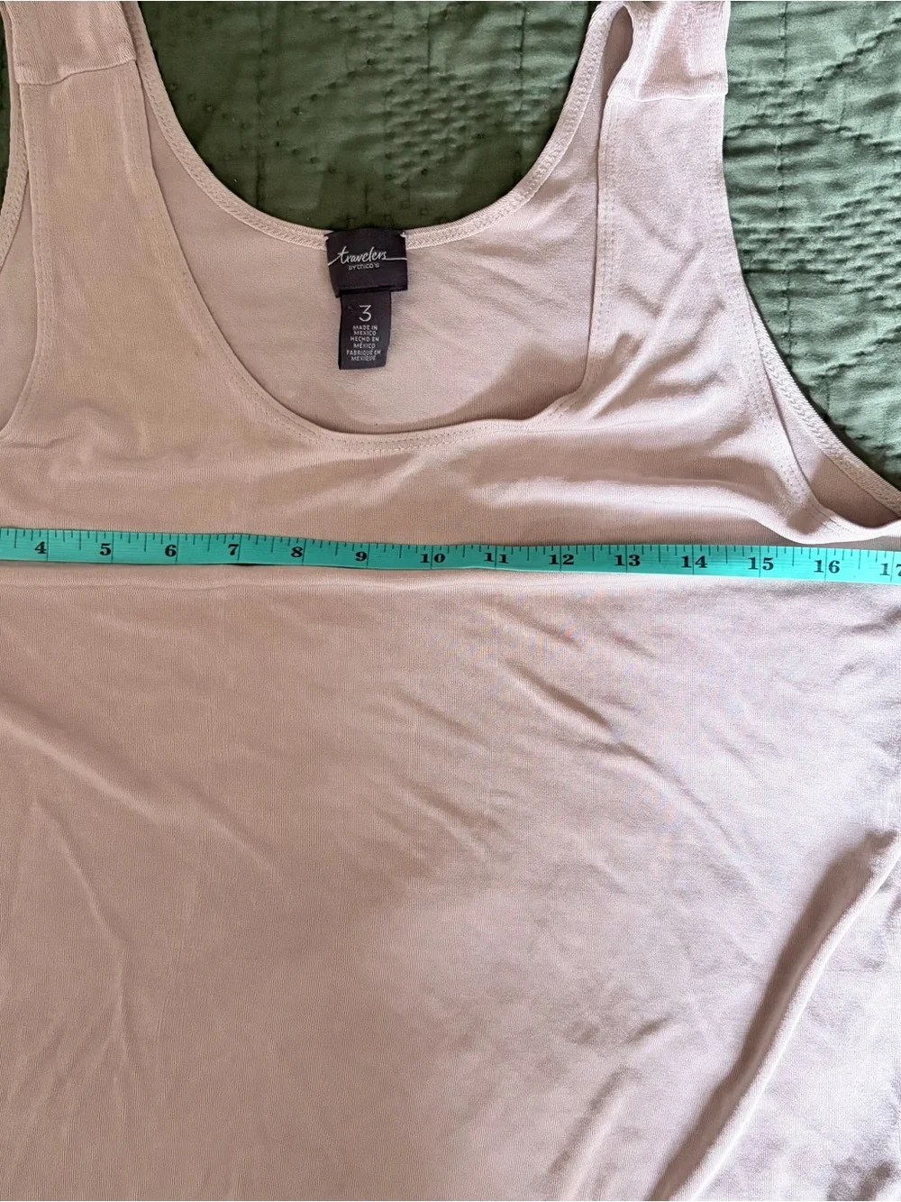 Travelers by Chico’s Beige Slinky Knit Scoop Neck Tank Top Size XL 16